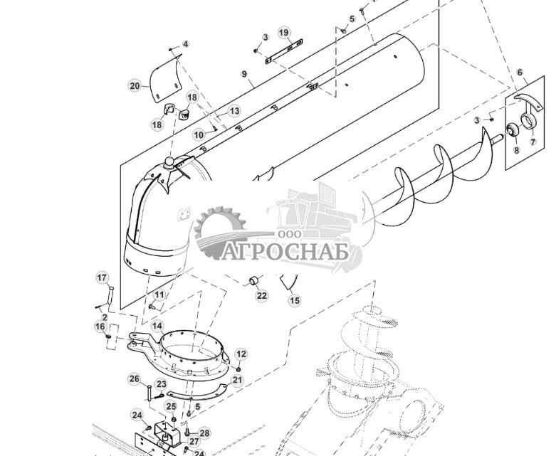 Поворотная установка выгрузного шнека, нескладывающаяся, 2,2 бушеляс - ST829598 800.jpg